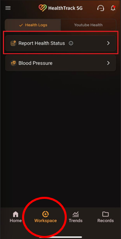 Report Health Status Screenshot